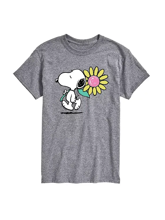 Мужская футболка с коротким рукавом Peanuts Snoopy Spring Flower AIRWAVES — изображение 1 из 3, серый