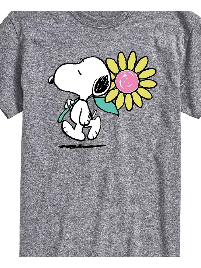 Мужская футболка с коротким рукавом Peanuts Snoopy Spring Flower AIRWAVES — изображение 3 из 3, серый