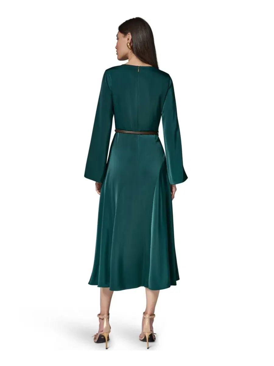 Платье-трапеция с длинным рукавом и поясом Donna Karan New York — изображение 4 из 6, неизвестный принт