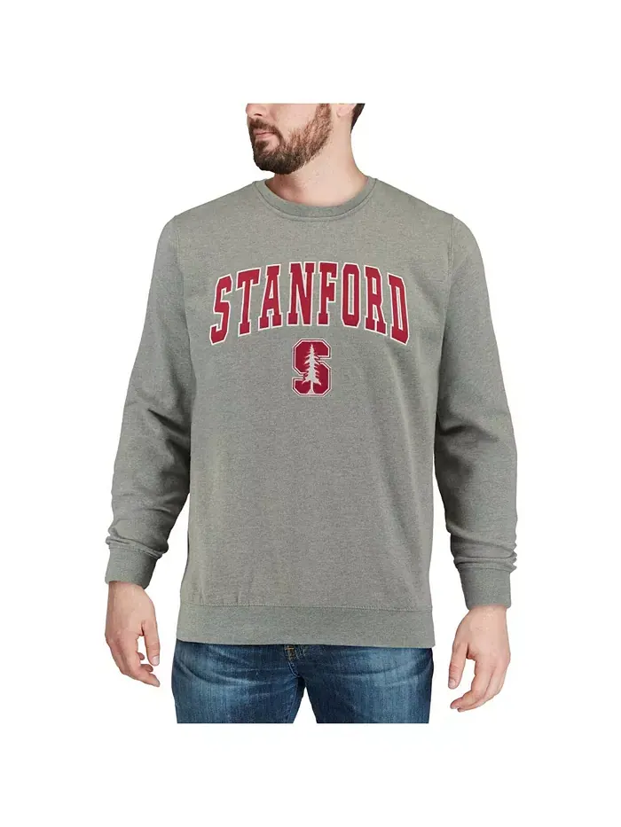 Мужской свитшот с аркой и логотипом Stanford Cardinal Colosseum — изображение 4 из 7, серый