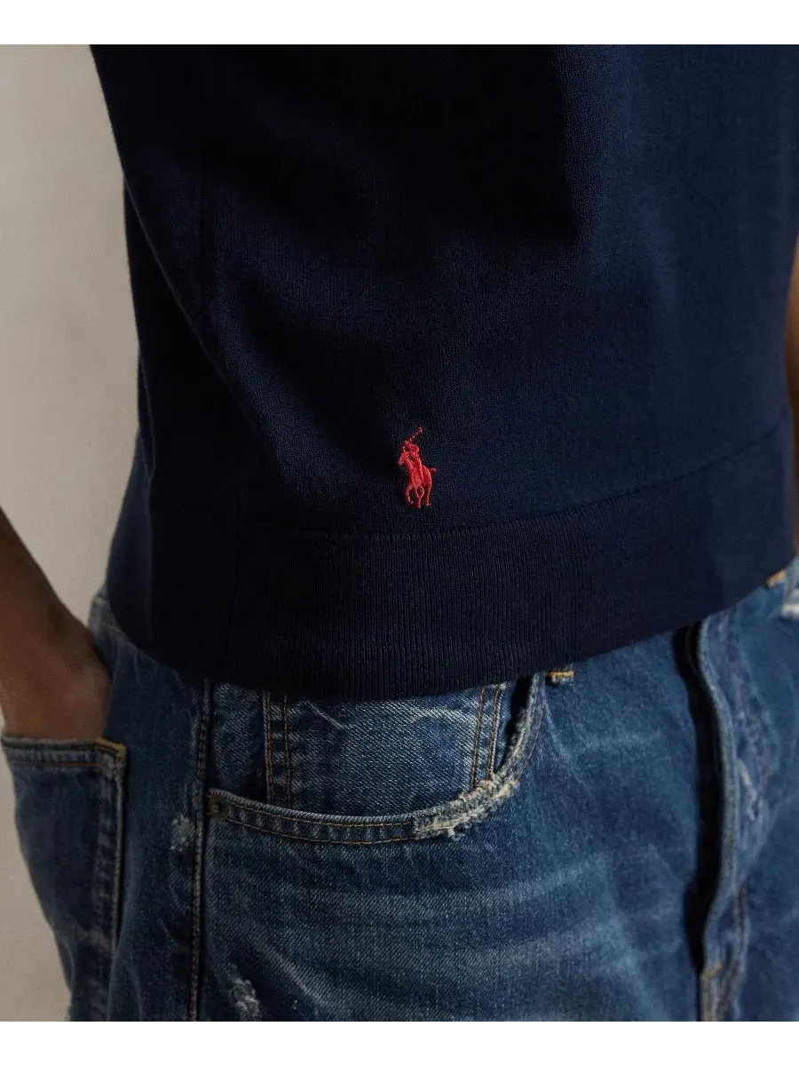 Женский свитер без рукавов с круглым вырезом Polo Ralph Lauren — изображение 5 из 5, темно-синий