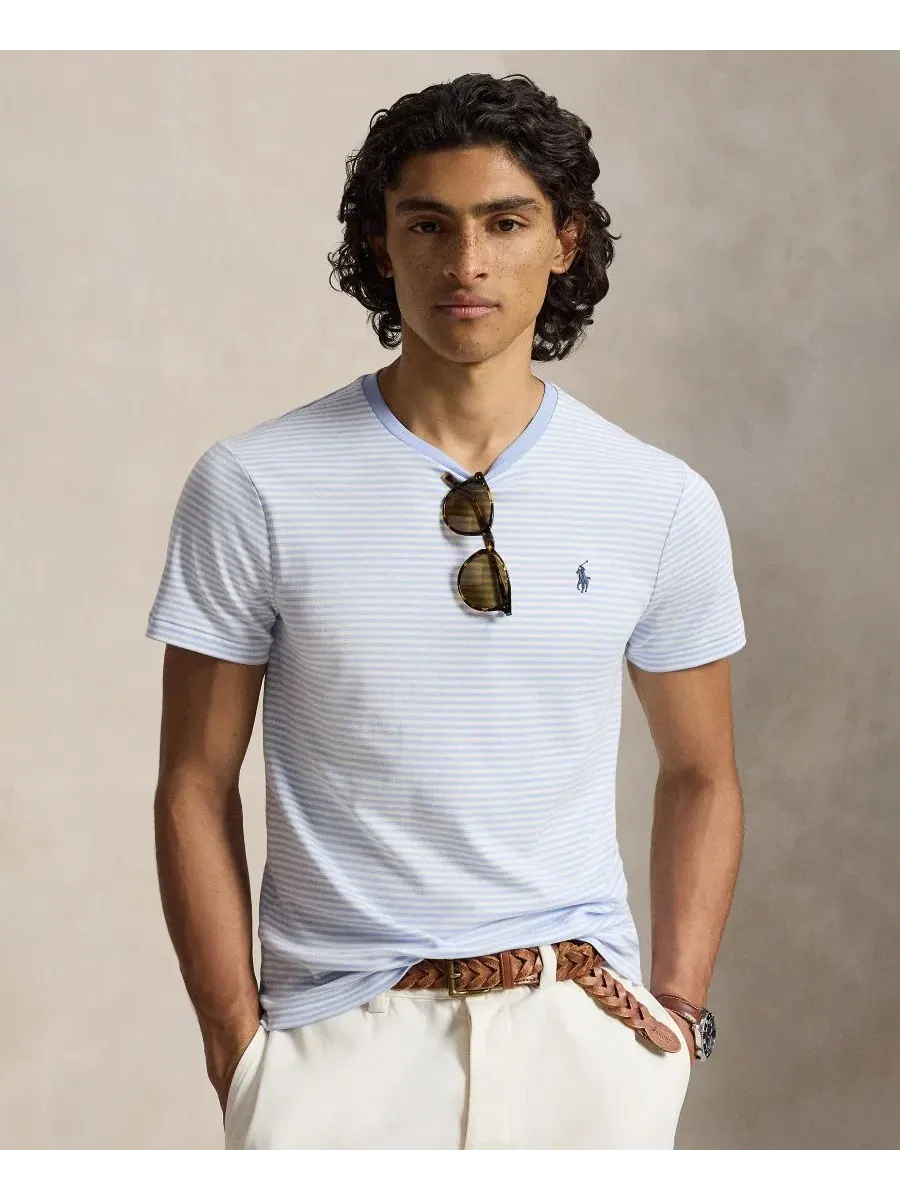 Футболка с сетчатым узором без рукавов Iconic Mesh Polo Ralph Lauren — изображение 1 из 5, синий/белый