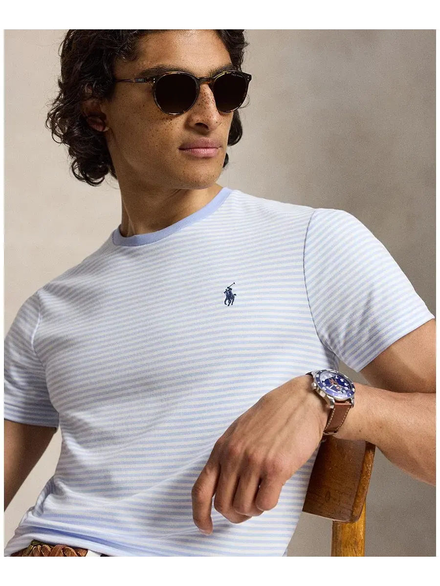 Футболка с сетчатым узором без рукавов Iconic Mesh Polo Ralph Lauren — изображение 3 из 5, синий/белый