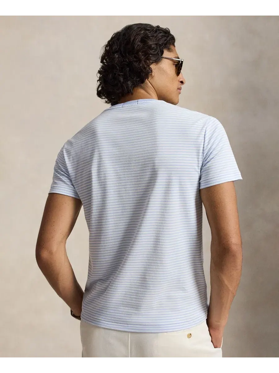 Футболка с сетчатым узором без рукавов Iconic Mesh Polo Ralph Lauren — изображение 4 из 5, синий/белый