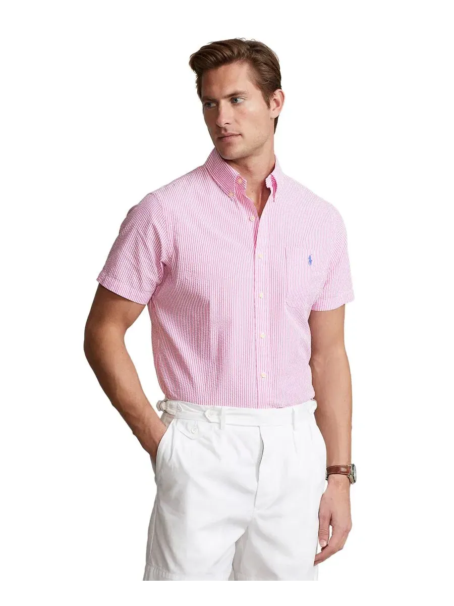Рубашка классического кроя из сисака с коротким рукавом RL Prepster Polo Ralph Lauren — изображение 1 из 9, черный