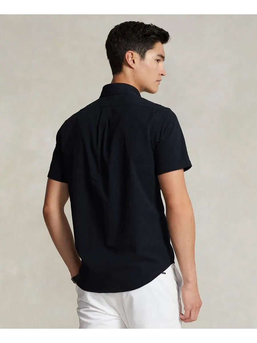 Рубашка классического кроя из сисака с коротким рукавом RL Prepster Polo Ralph Lauren — изображение 3 из 9, черный