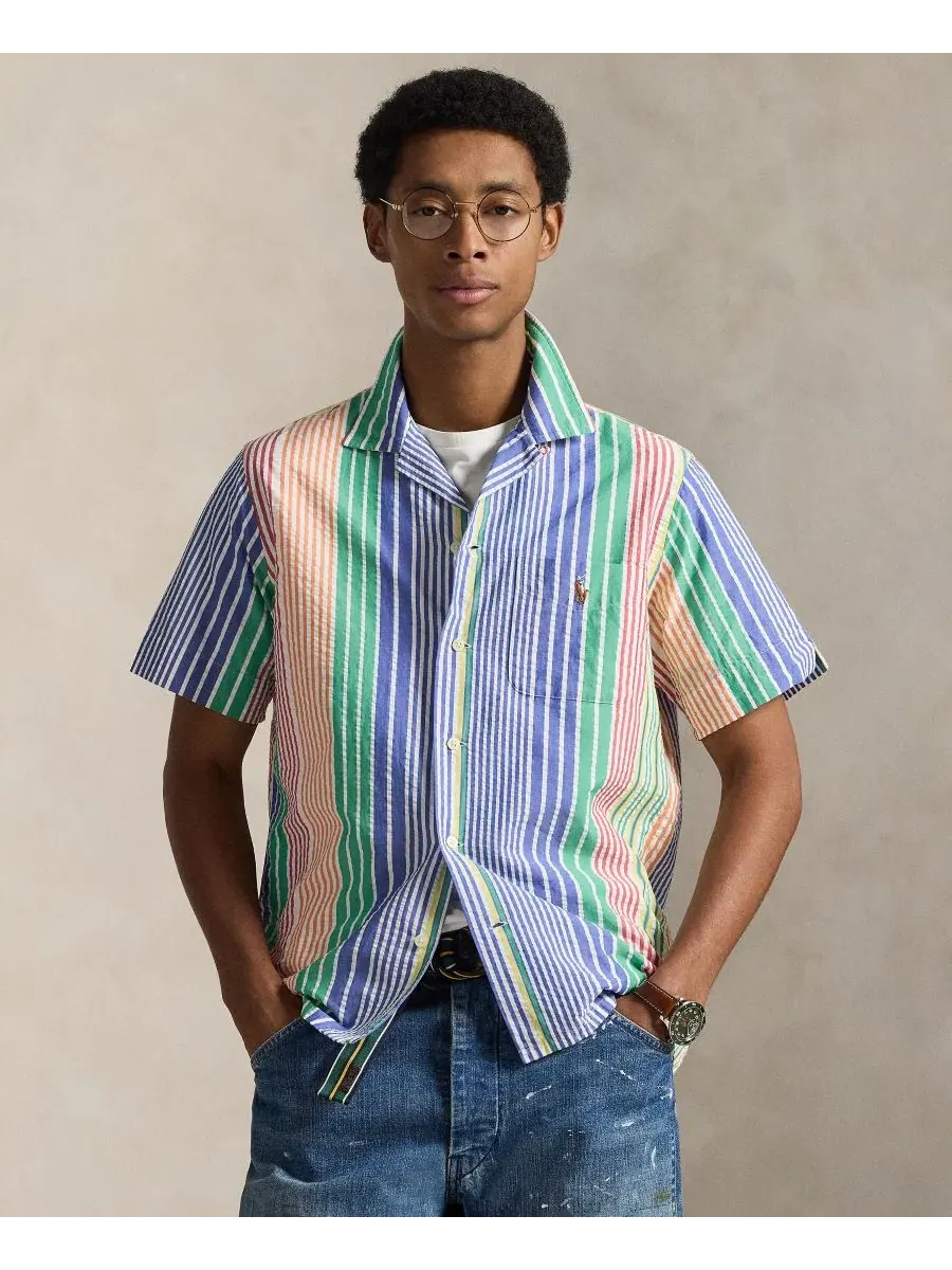 Рубашка классического кроя из сисака с коротким рукавом, модель RL Prepster Polo Ralph Lauren — изображение 1 из 9