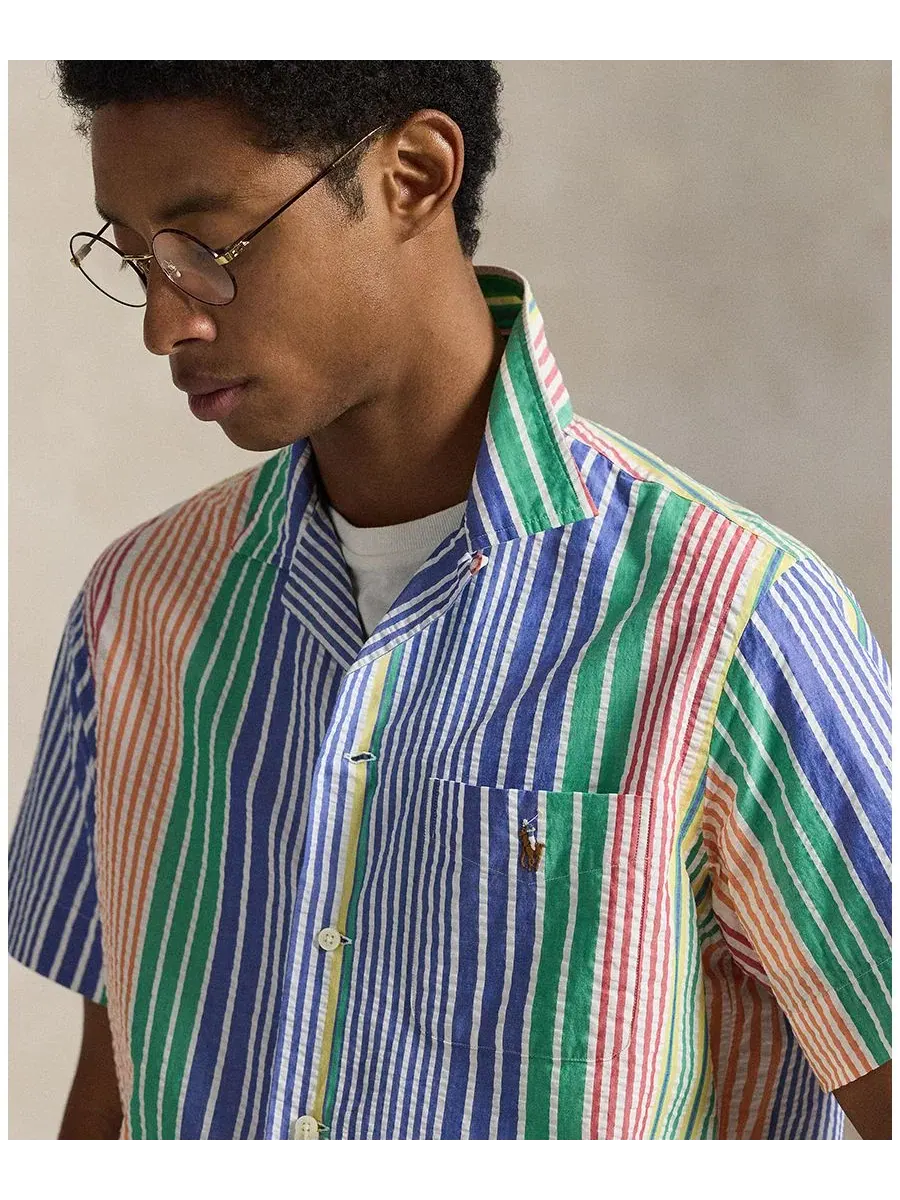 Рубашка классического кроя из сисака с коротким рукавом, модель RL Prepster Polo Ralph Lauren — изображение 3 из 9