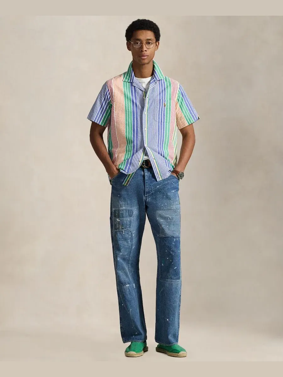 Рубашка классического кроя из сисака с коротким рукавом, модель RL Prepster Polo Ralph Lauren — изображение 4 из 9