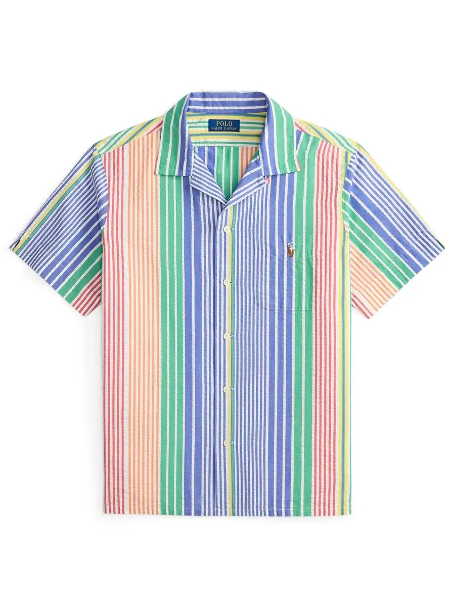 Рубашка классического кроя из сисака с коротким рукавом, модель RL Prepster Polo Ralph Lauren — изображение 5 из 9