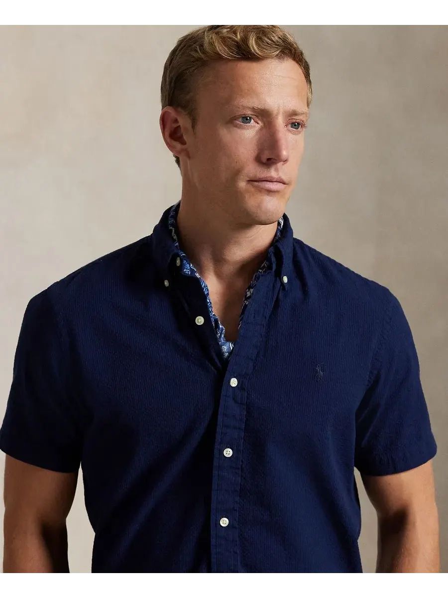 Мужская рубашка классического кроя RL Prepster из сшитого хлопка Polo Ralph Lauren — изображение 3 из 8, темно-синий