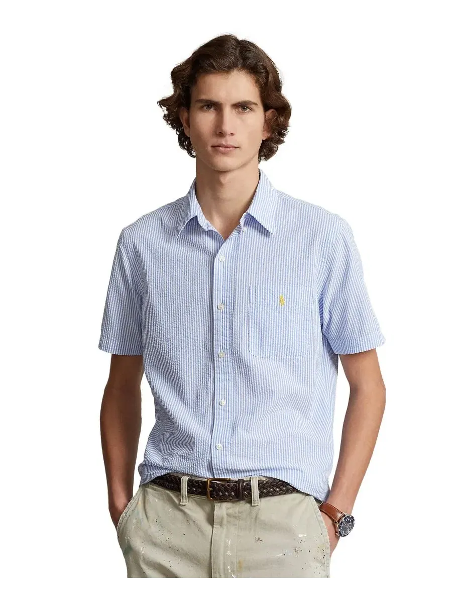 Рубашка классическая с коротким рукавом из сисака RL Prepster Classic-Fit Polo Ralph Lauren — изображение 1 из 13