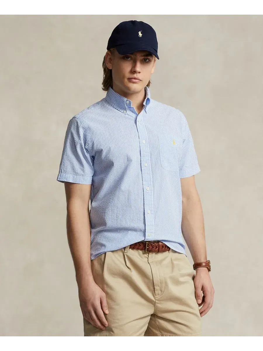 Рубашка классическая с коротким рукавом из сисака RL Prepster Classic-Fit Polo Ralph Lauren — изображение 6 из 13