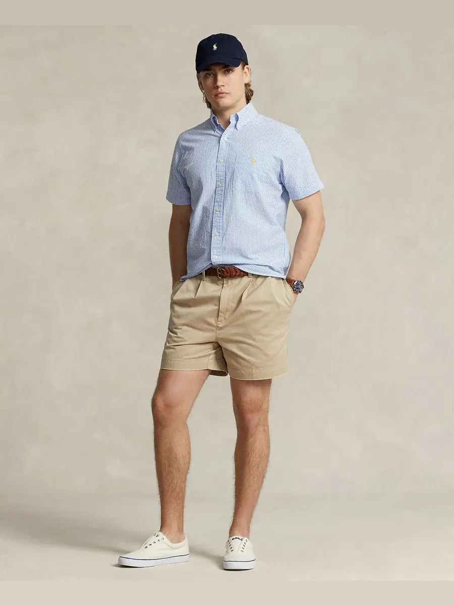 Рубашка классическая с коротким рукавом из сисака RL Prepster Classic-Fit Polo Ralph Lauren — изображение 9 из 13