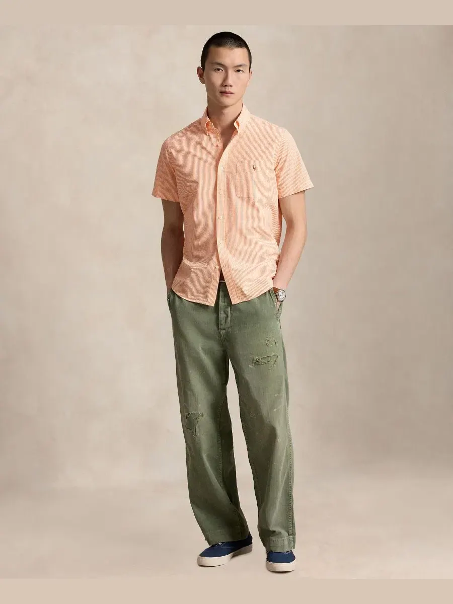 Рубашка с коротким рукавом, классический крой, модель RL Prepster Polo Ralph Lauren — изображение 4 из 9, классический/белый