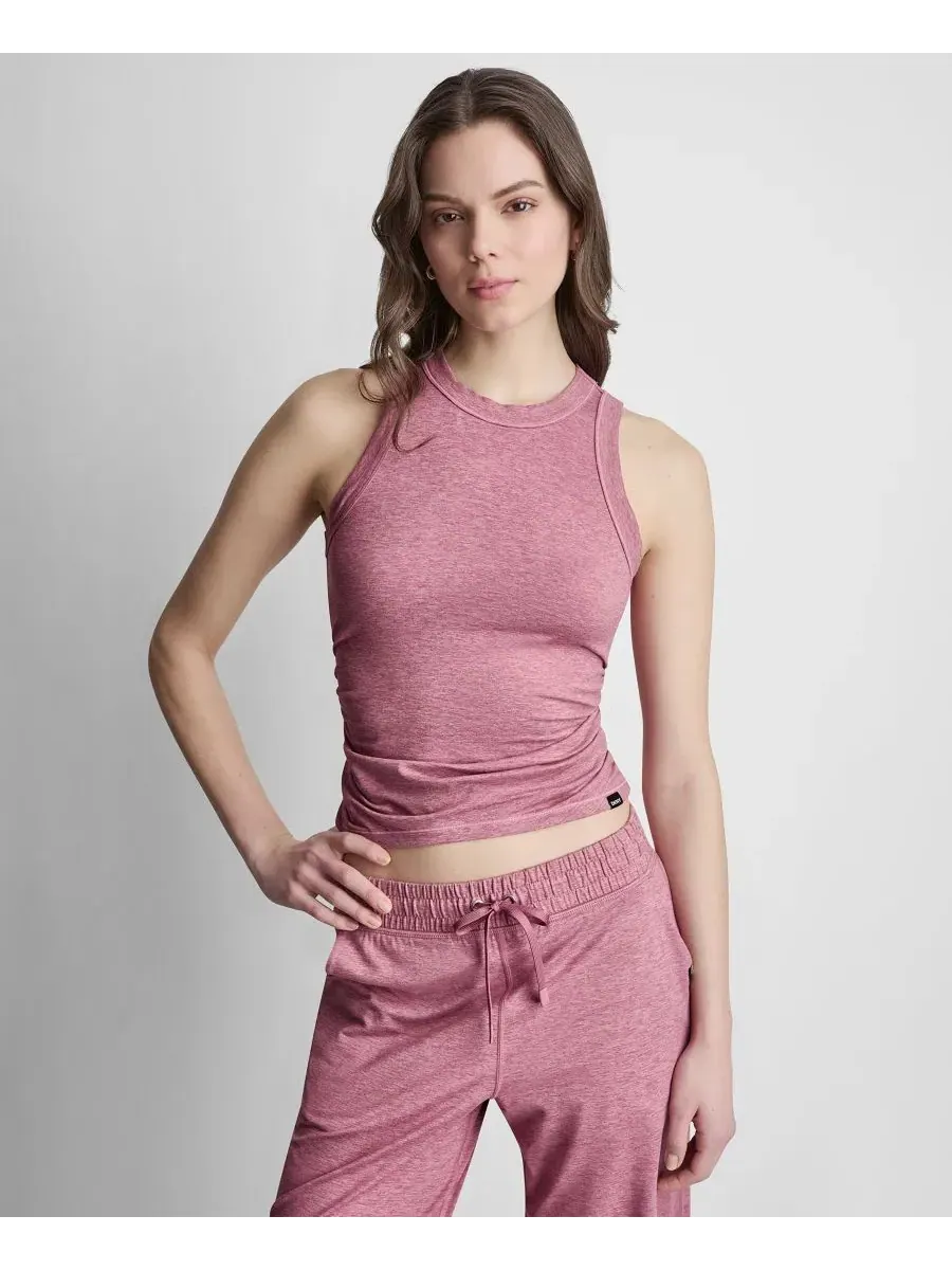 Топ без рукавов с боковой драпировкой, модель Spacedye Crewneck DKNY Sport