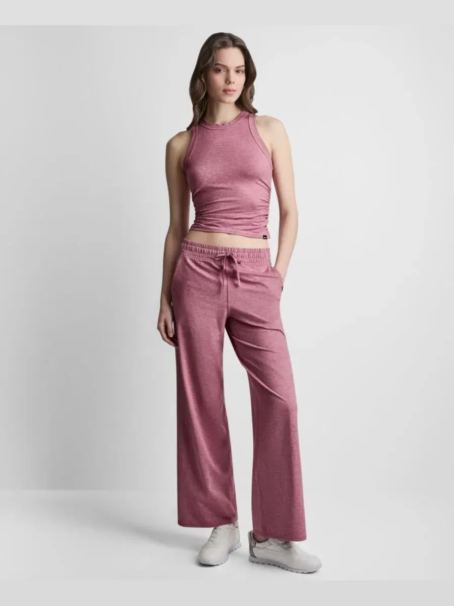Топ без рукавов с боковой драпировкой, модель Spacedye Crewneck DKNY Sport — изображение 2 из 4, розовый