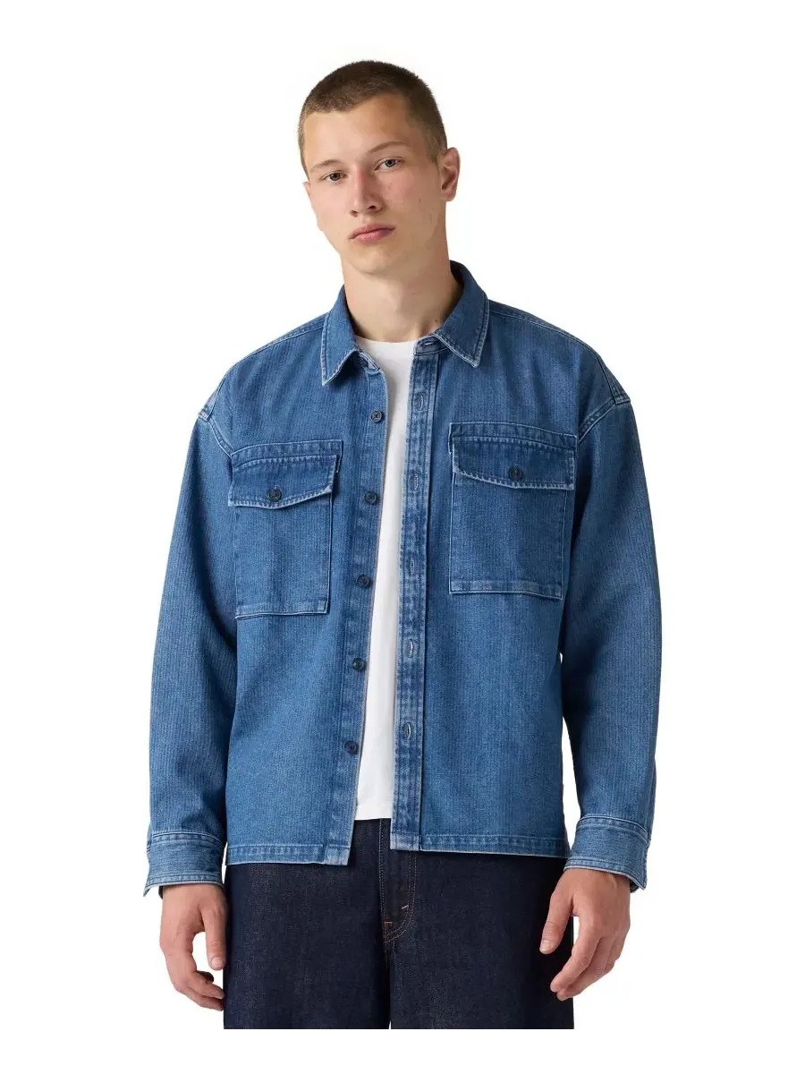Рубашка свободного кроя с длинным рукавом Waller Levi's — изображение 1 из 4, синий