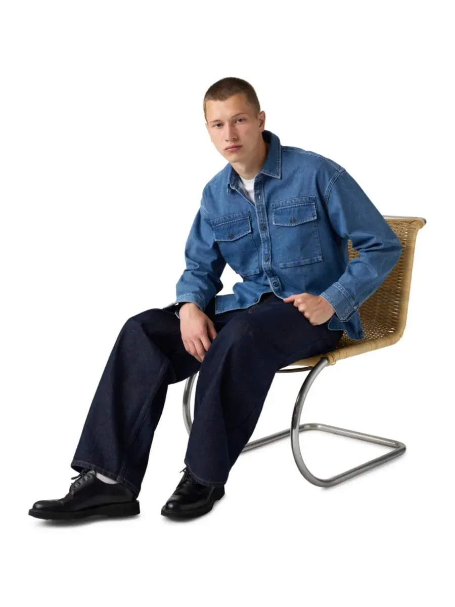 Рубашка свободного кроя с длинным рукавом Waller Levi's — изображение 2 из 4, синий