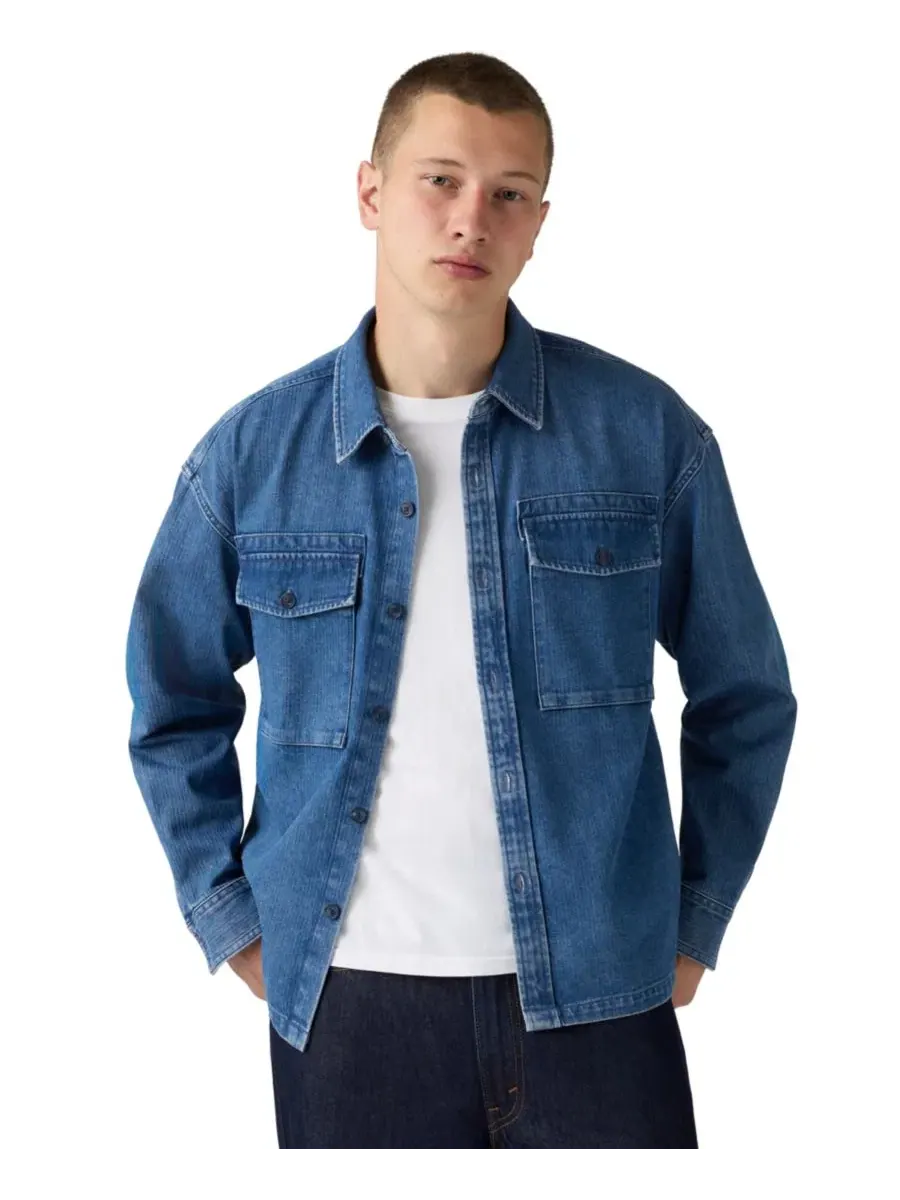 Рубашка свободного кроя с длинным рукавом Waller Levi's — изображение 3 из 4, синий