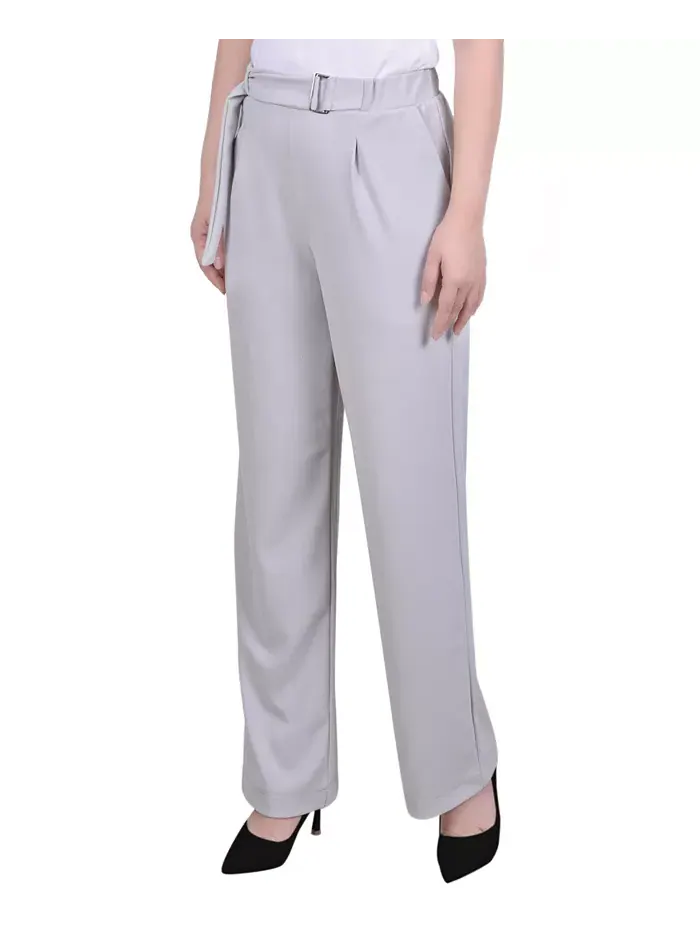 Женские креповые брюки с поясом NY Collection — изображение 3 из 4, серый фиолетовый