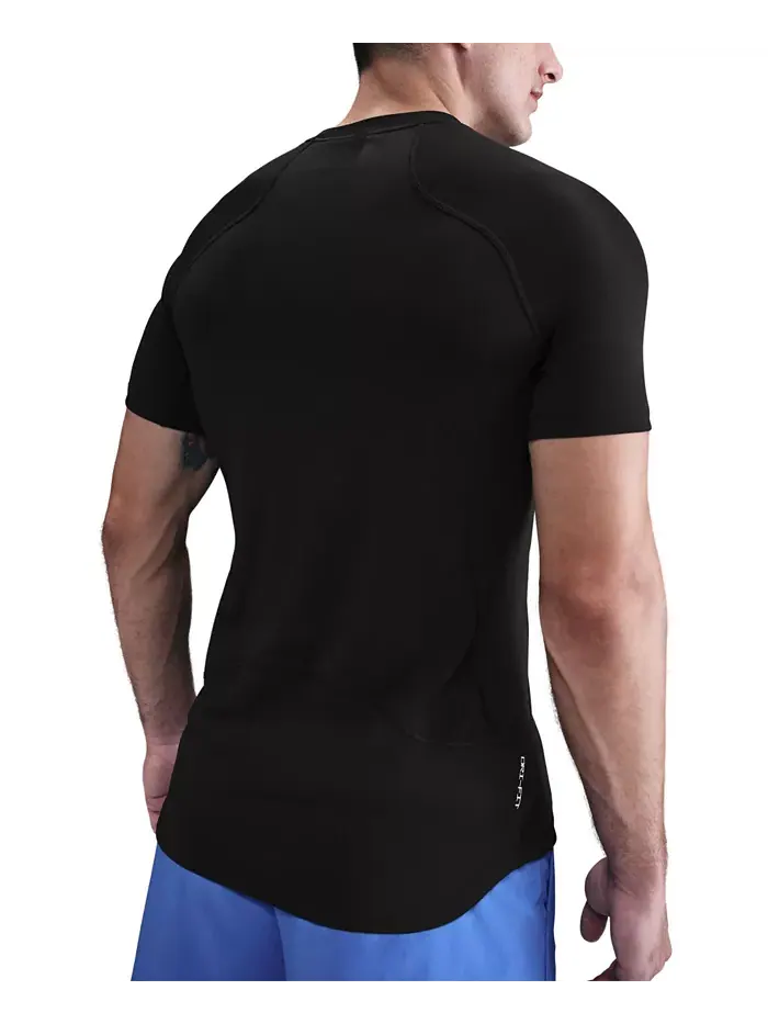 Мужская профессиональная тренировочная футболка Dri-Fit с коротким рукавом Nike — изображение 3 из 4, черный/белый