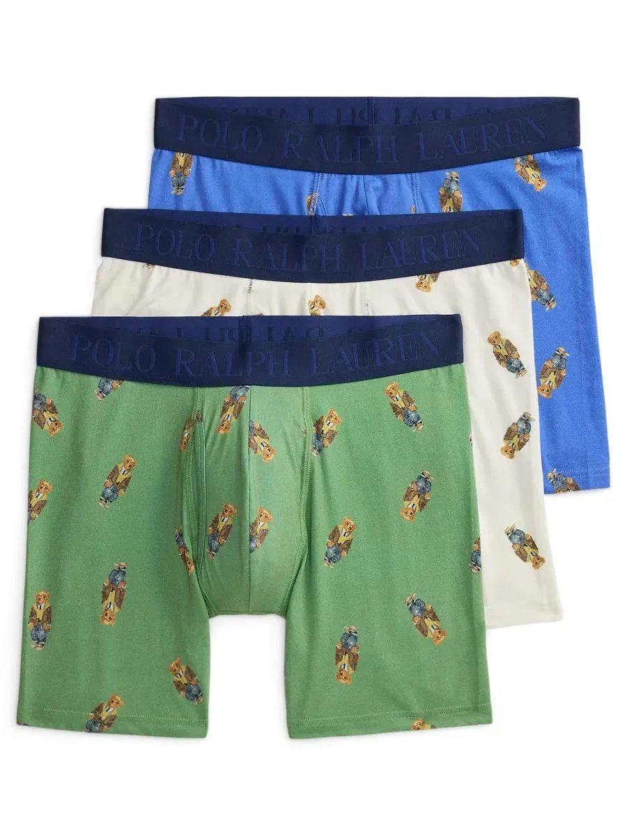 Мужские боксерские трусы, подарочный набор из 3 штук Polo Ralph Lauren — изображение 1 из 6, зеленый/синий