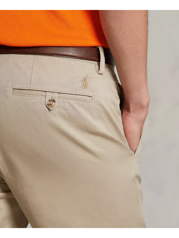 Мужские прямые брюки чинос с эластичной тканью Polo Ralph Lauren — изображение 3 из 5, классический бежевый