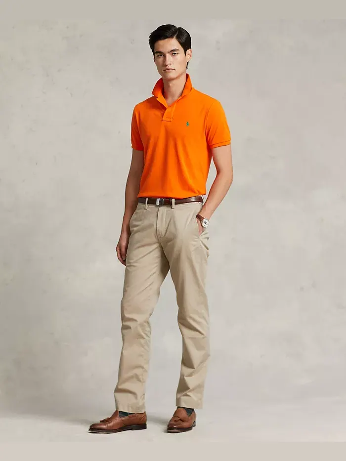 Мужские прямые брюки чинос с эластичной тканью Polo Ralph Lauren — изображение 4 из 5, классический бежевый