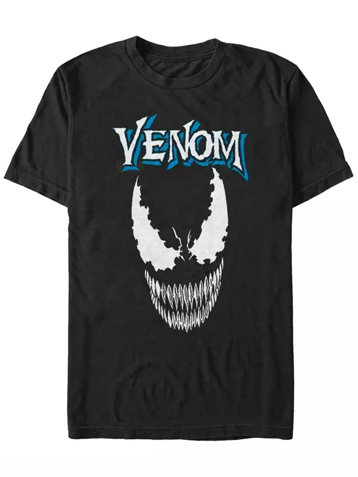 Мужская классическая футболка с коротким рукавом Venom Big Face от Marvel Fifth Sun — изображение 1 из 1, черный