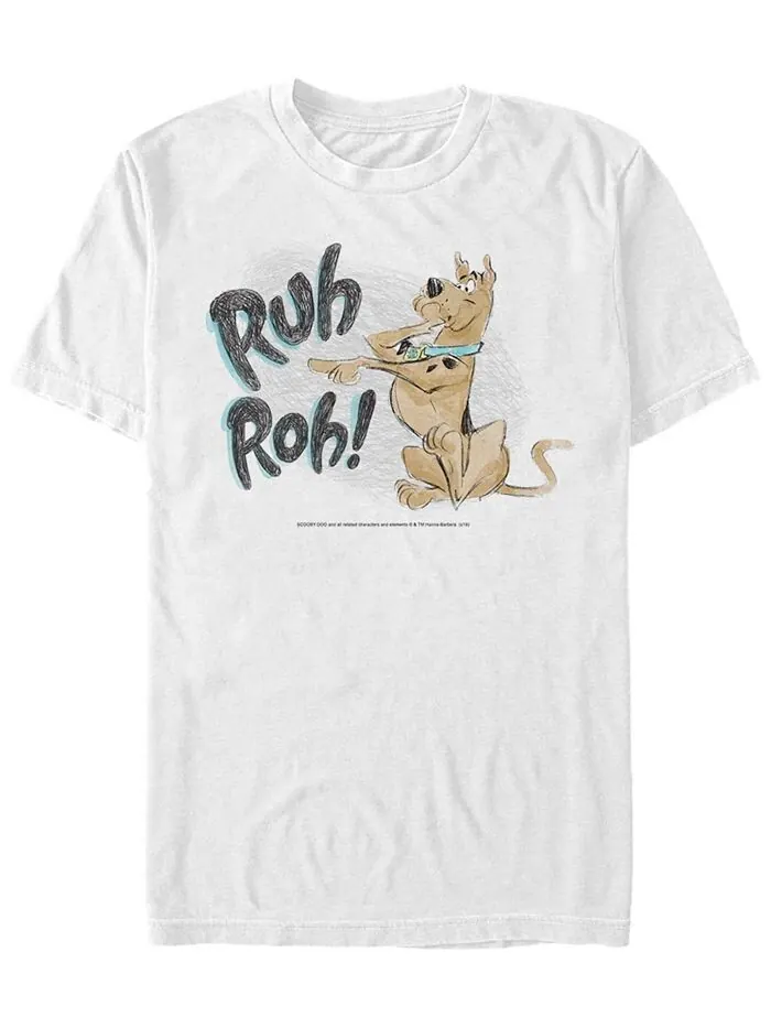 Мужская футболка с коротким рукавом Scooby Doo Ruh Roh Sketch Fifth Sun — изображение 1 из 1, белый