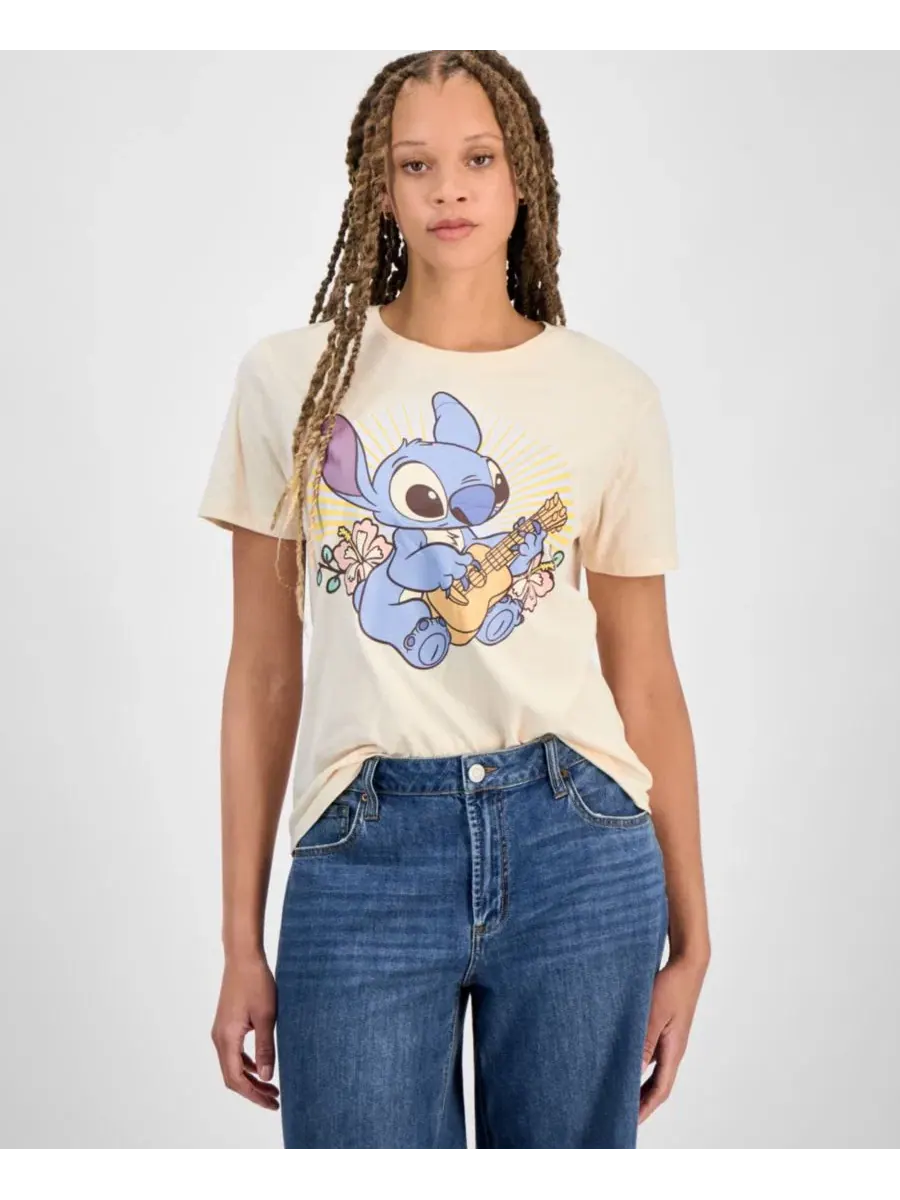 Ретро-футболка Ohana с круглым вырезом и вышивкой Disney — изображение 1 из 4, серый
