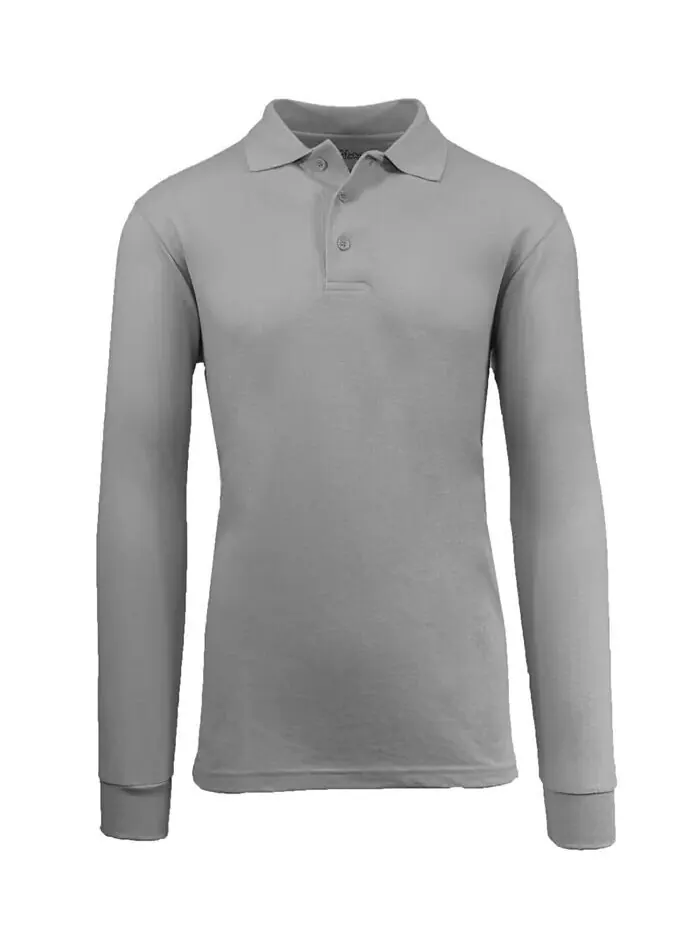 Мужская рубашка-поло из пике с длинными рукавами Galaxy By Harvic — изображение 4 из 8, красный
