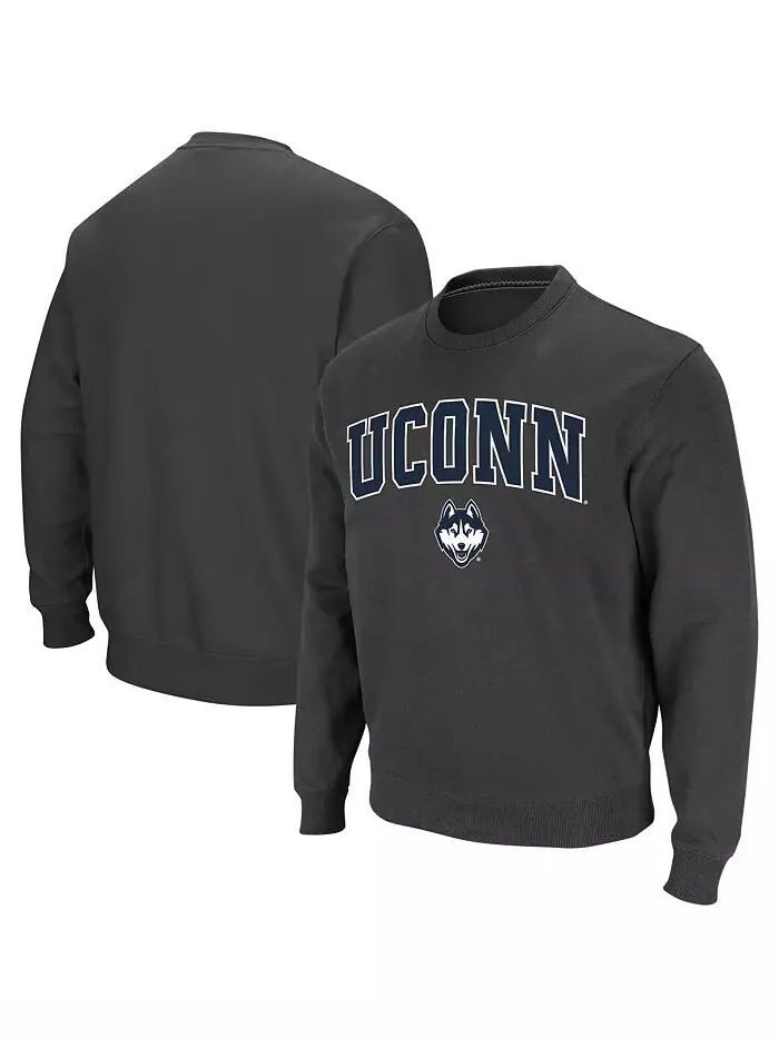 Мужская толстовка UConn Huskies Arch and Logo с круглым вырезом Colosseum — изображение 1 из 7, темно-серый