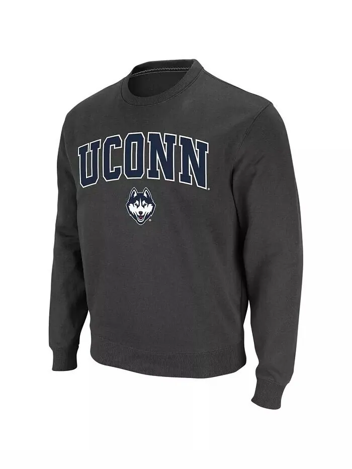 Мужская толстовка UConn Huskies Arch and Logo с круглым вырезом Colosseum — изображение 3 из 7, темно-серый