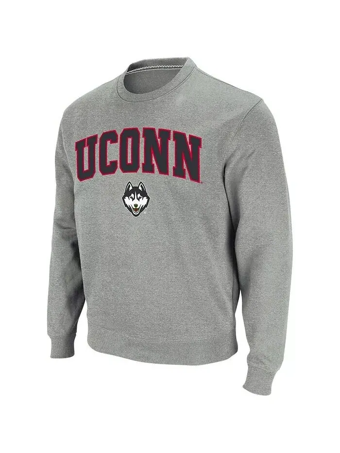 Мужская толстовка UConn Huskies Arch and Logo с круглым вырезом Colosseum — изображение 6 из 7, темно-серый