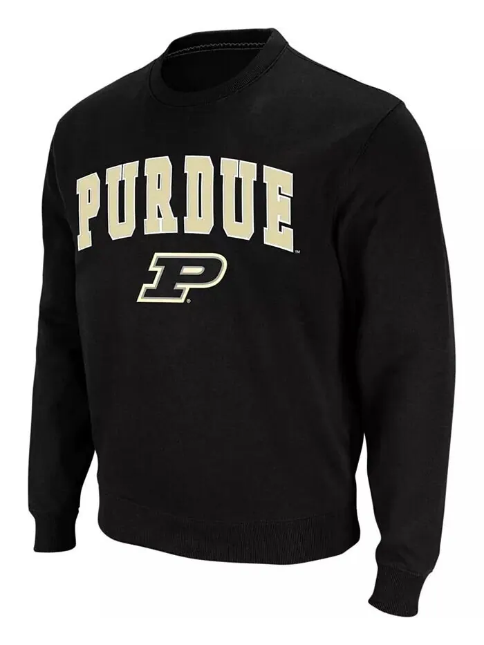 Мужская толстовка Purdue Boilermakers Arch & Logo с круглым вырезом Colosseum — изображение 2 из 7, черный