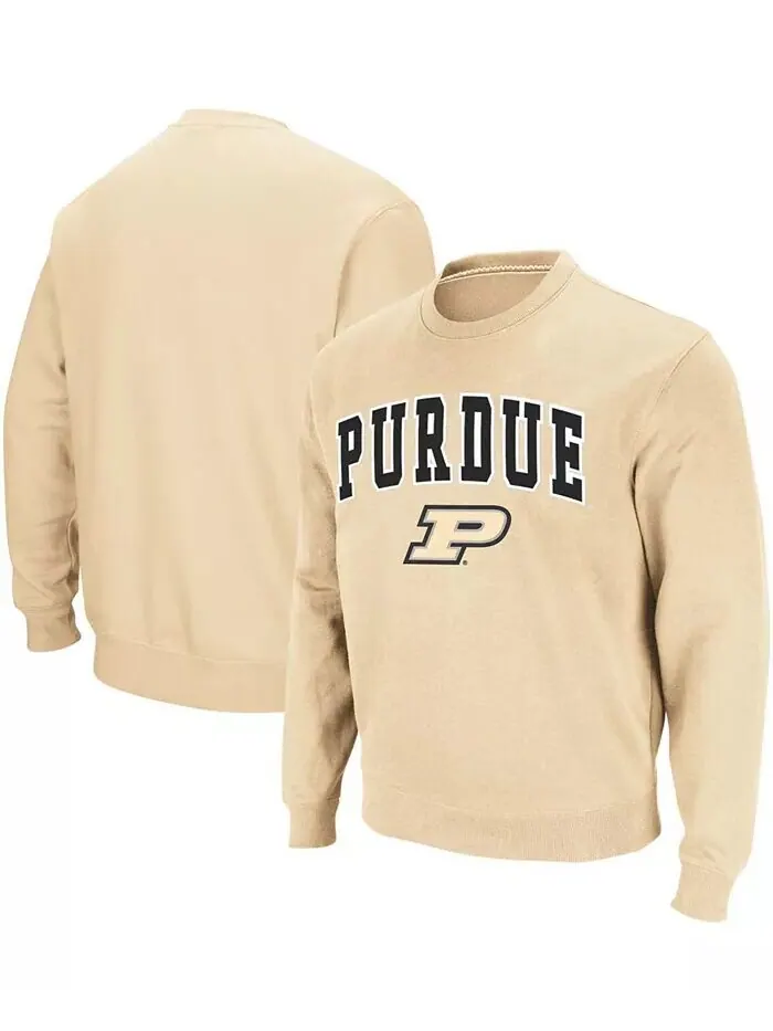 Мужская толстовка Purdue Boilermakers Arch & Logo с круглым вырезом Colosseum — изображение 1 из 7, золотистый