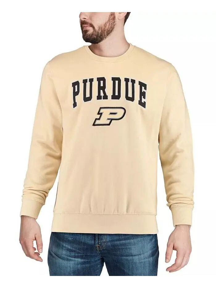 Мужская толстовка Purdue Boilermakers Arch & Logo с круглым вырезом Colosseum — изображение 4 из 7, золотистый