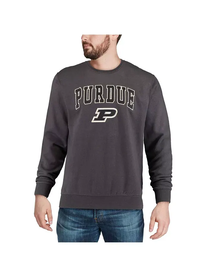 Мужской свитшот с круглым вырезом Purdue Boilermakers с аркой и логотипом Colosseum — изображение 4 из 7, темно-серый