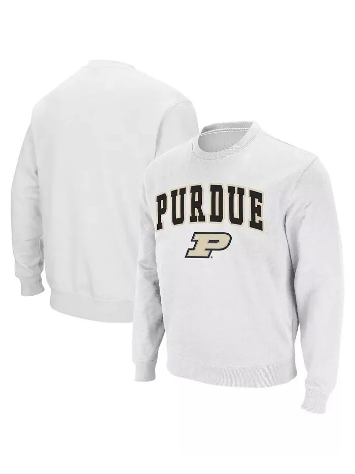 Мужская толстовка Purdue Boilermakers Arch & Logo с круглым вырезом Colosseum — изображение 1 из 7, белый