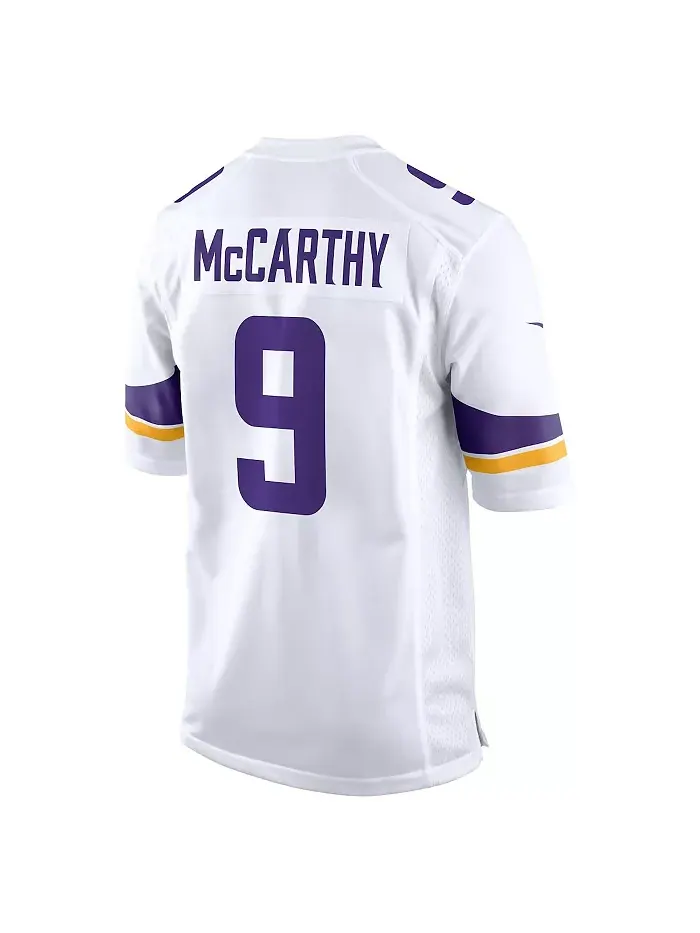 Мужская альтернативная игровая футболка J.J. McCarthy Minnesota Vikings Nike — изображение 2 из 5, белый темно-синий