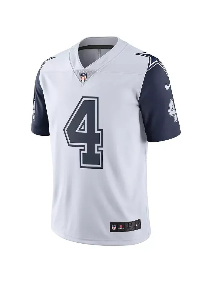 Мужская ограниченная джерси Dallas Cowboys Color Rush Vapor Дака Прескотта Nike — изображение 4 из 5, белый/синий