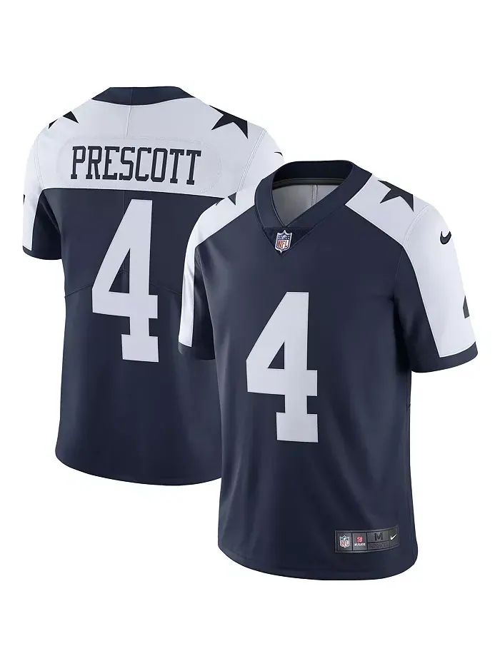 Мужская ограниченная джерси Dallas Cowboys Color Rush Vapor Дака Прескотта Nike — изображение 1 из 5, темно-синий/белый