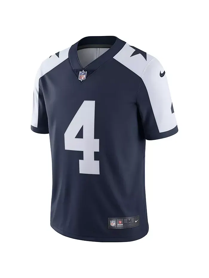 Мужская ограниченная джерси Dallas Cowboys Color Rush Vapor Дака Прескотта Nike — изображение 2 из 5, темно-синий/белый