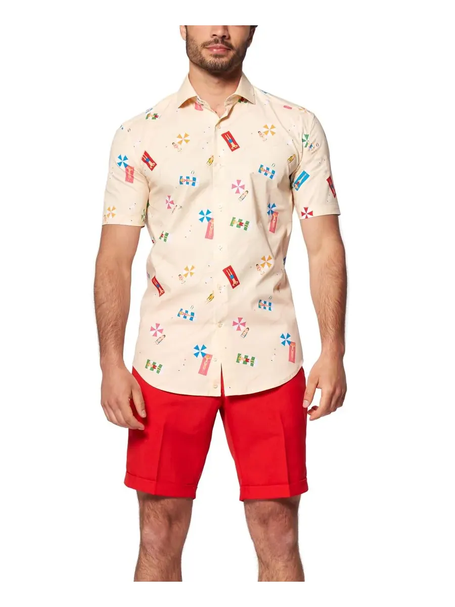 OppoSuits Пляжная рубашка больших размеров - Рубашка с короткими рукавами и пуговицами — бежевый