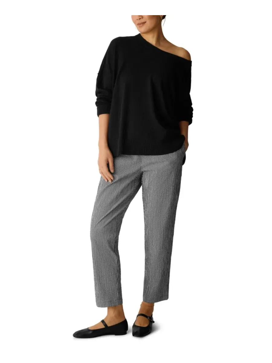 Женские брюки с высокой талией и зауженными штанинами Eileen Fisher — изображение 4 из 6, темно-синий