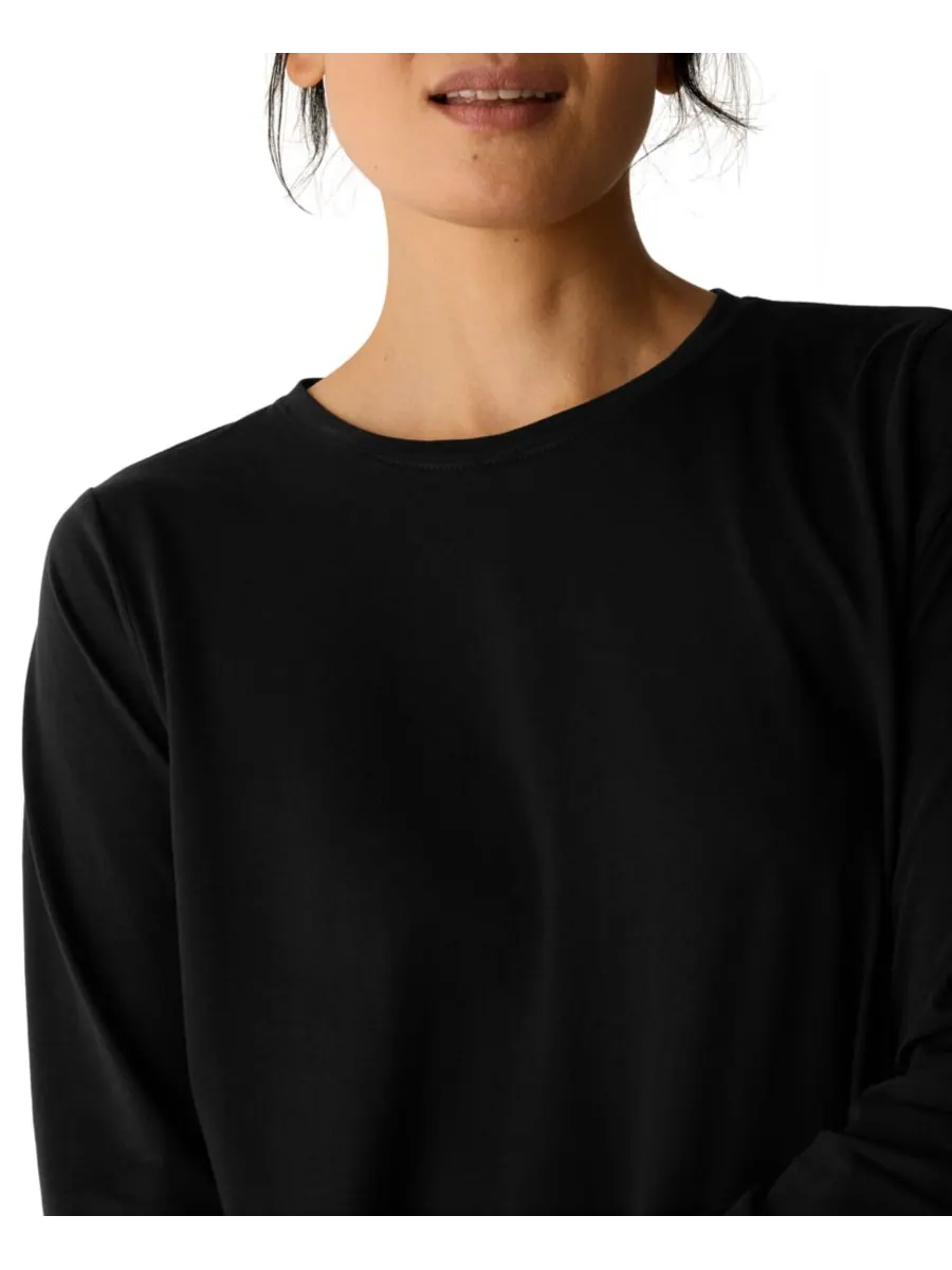 Женская блузка с круглым вырезом и длинными рукавами Eileen Fisher — изображение 3 из 4, черный