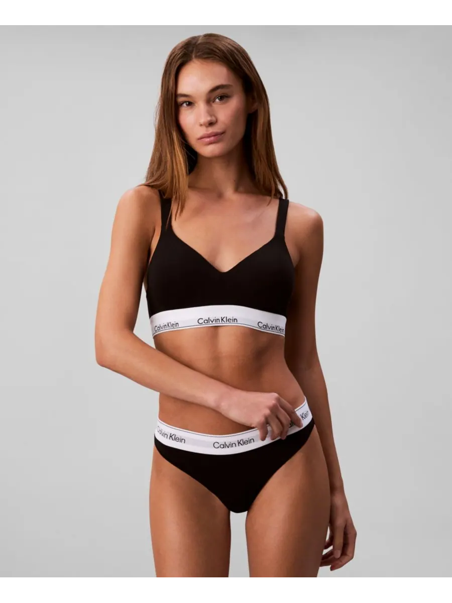 Женский бюстгальтер-топ с полной поддержкой и эффектом подтяжки Calvin Klein — изображение 2 из 6, черный