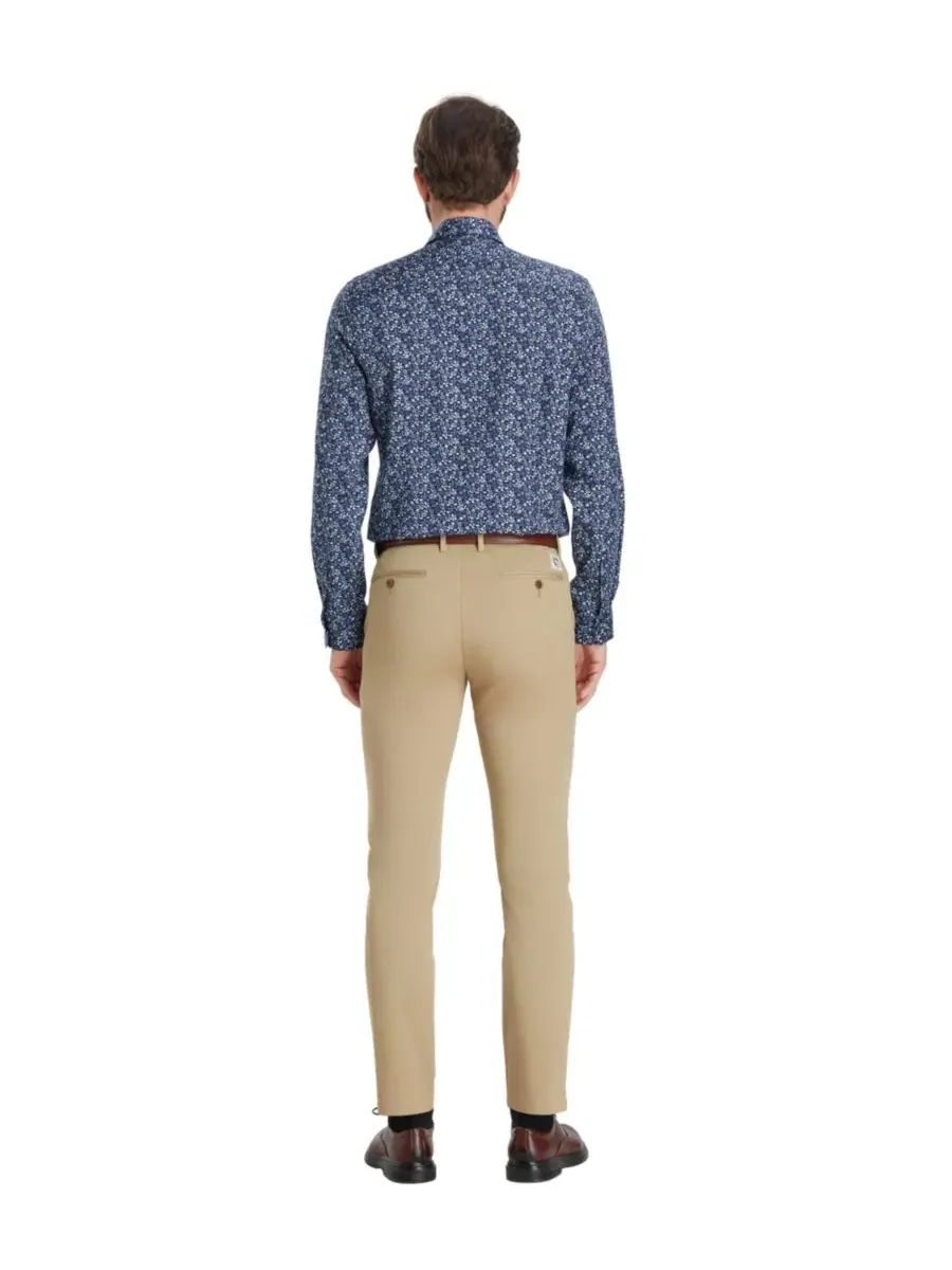 Мужская классическая рубашка Slim Fit с принтом Pencil Floral Bar III — изображение 6 из 9, синий